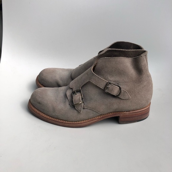 Grenson Gray Suede Monk Boot
